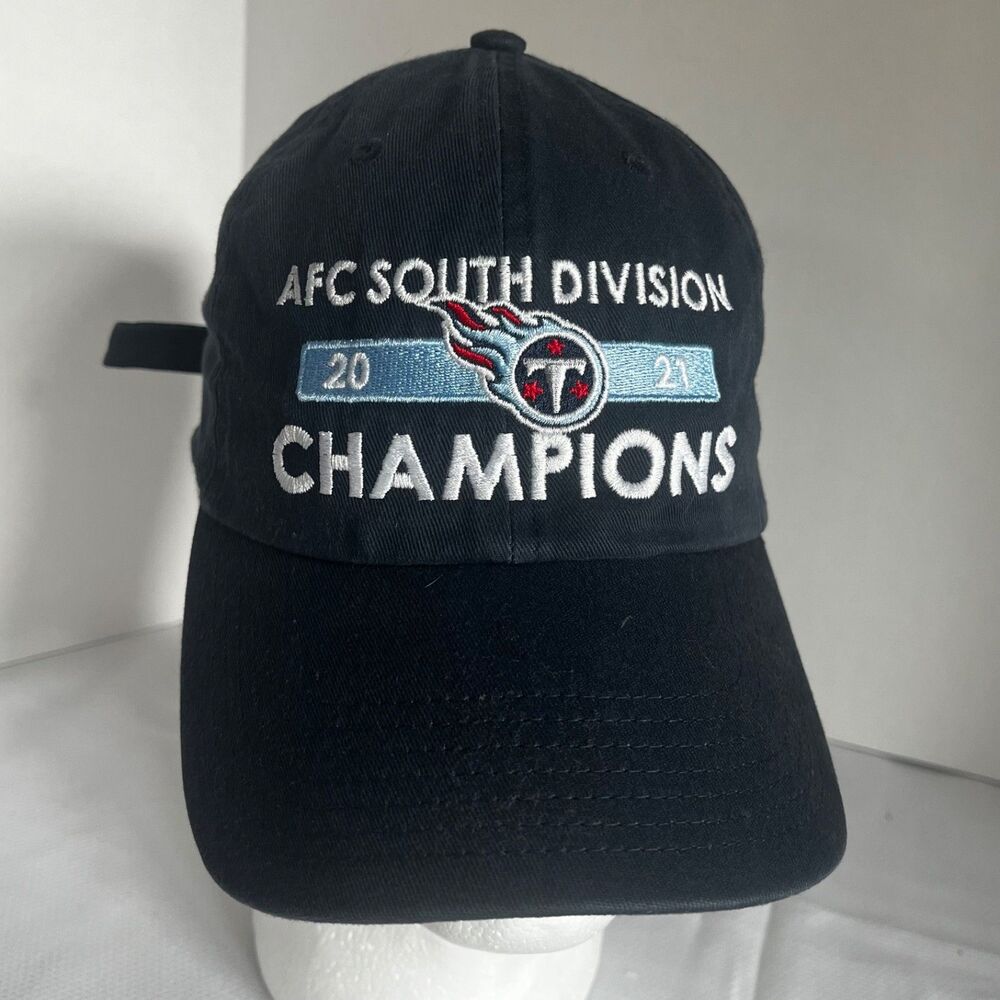 NFL Tennessee Titans 2021 AFC Champions New Era Adjustable Hat - Midnight Blue